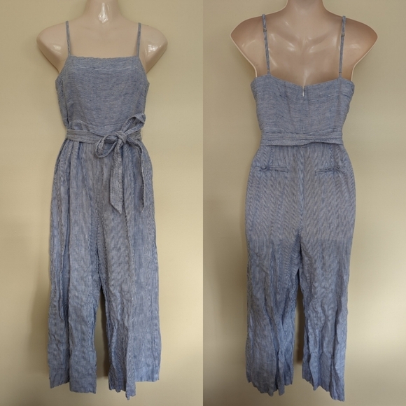 J. Crew linen stripped jumpsuit 2 - Picture 8 of 13